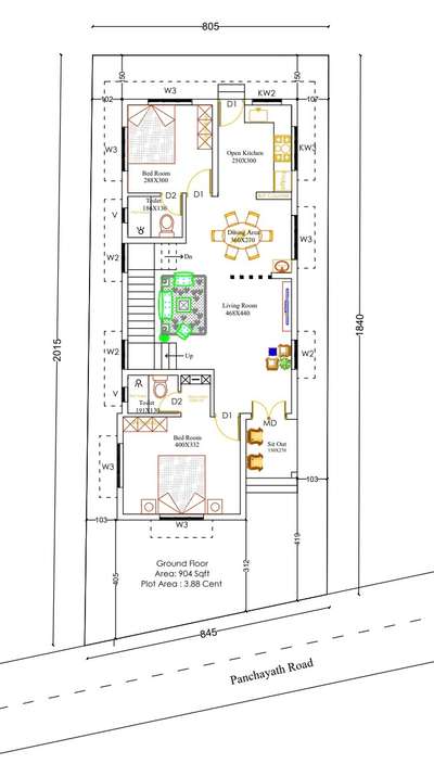 3 cent plot with 904 sqft small #2 bhk home#