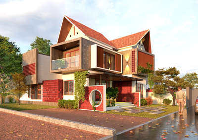 Residence at Tirur design.
 #residence #rendering #HouseDesigns