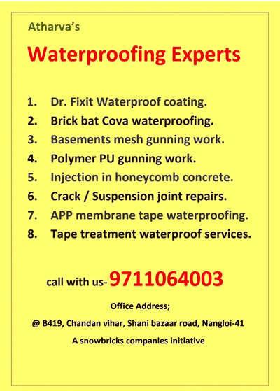 care of your beautiful home , 
by waterproofing