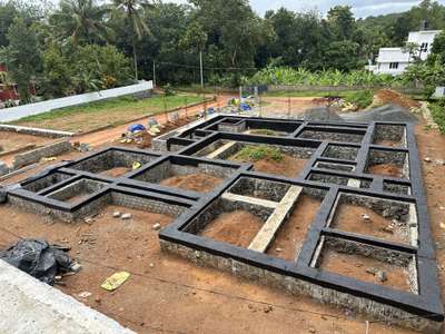 3800 Sq.Ft tropical style project foundation work completed 
 #homeconstructioncompaniesinkochi  #HouseConstruction  #TraditionalHouse  #tropicalhouse