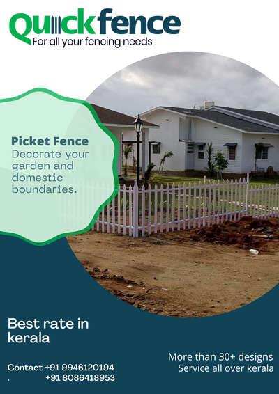 A Picket fence makes a great first impression & increases aesthetic appeal of your property.