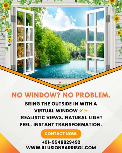 Khidki nahi hai? Koi baat nahi! 🪟✨
Virtual Window ke saath laayein prakruti ko apne ghar ke andar. Realistic views, natural light ka feel, aur instant transformation—sab kuch ek saath!
Basement ho ya andar ka kamra—har jagah ko khula aur khubsurat banayein. Apne space mein nature ki khushbu mehsoos karein, bina kisi construction ke! 🌿🏔️
Sapno ka nazara, ab aapki deewar par!
#VirtualWindow #illusionbarrisol #exploremore #interiordesigner #homedecor #Trending #HomeTransformation #DelhiInteriors #luxuryinteriors