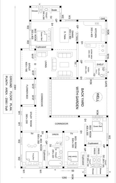 #4 bed room plan 4 narrow plote