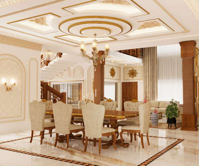👑 Royal Dining & Formal Area Interior 3D Visualization by Nebaioth Projects
Immerse yourself in the opulence and grandeur of this 3D-rendered formal dining and living area, showcasing a magnificent neoclassical design aesthetic. This luxurious space is defined by its rich gold accents, intricate false ceiling details, a grand chandelier, and high-back upholstered dining chairs. The design ensures structural integrity and durability in line with Indian Standard Codes (IS Codes), particularly for ceiling design and marble flooring installation (e.g., relevant parts of IS 456 for structural elements, and best practices for finishes). Every element—from the polished marble floor with a decorative border to the warm wooden staircase visible in the background—is crafted for a sophisticated, comfortable, and enduring premium experience.
#LuxuryInteriors #DiningRoomDesign #NeoclassicalDesign #3DVisualization #InteriorDesign #RoyalInteriors #GoldAccents #MarbleFlooring #GrandInteriors #indians