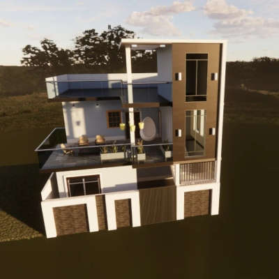 3d elevation small house