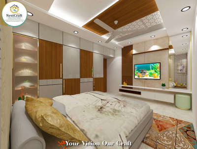 A Bespoke Transformation at Vipul Greens, Sector 48 🏡✨
​Client: Mrs. Akansha Varma
​Here is a detailed look at how we transformed this premium residence into a modern masterpiece:
​Living Room: The Essence of Elegance 🛋️
​Designer Back Wall: We installed a stunning full-height grid-patterned glass and laminate feature wall that creates a royal sense of depth.
​Comfort Meets Style: A premium mint-green sectional sofa provides a fresh pop of color against the neutral, sophisticated palette.
​Masterpiece Ceiling: A multi-tier false ceiling with a warm wooden center panel and ambient cove lighting sets the perfect mood.
​Kids' Paradise: Where Imagination Takes Flight 🏰🚀
​Castle Theme Wardrobes: Designed as a "Designer Castle," these wardrobes turn storage into a playful fantasy world.
​Space-Saving Bunk Bed: A safe and sturdy bunk bed featuring a lounging zone below and a secure sleeping area above.
​Educational Decor: Interactive world map decals and animal murals make learning a part