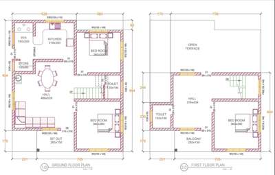 1500 സ്‌ക്വയർ ഫീറ്റിൽ ഒരു പ്ലാൻ (Ground floor 1000 sqft.+ First floor 500 sqft.)