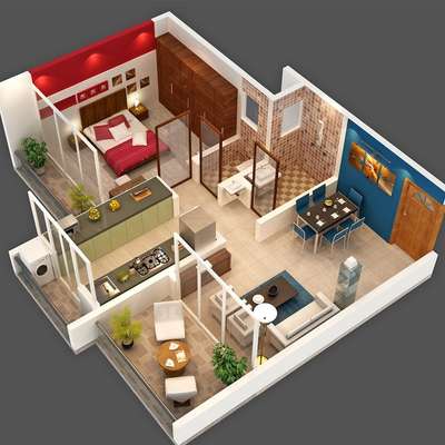 3d floor plan ✨✌️

 #FloorPlans  #SouthFacingPlan  #2ddrawing  #arialview  #render3d3d interior