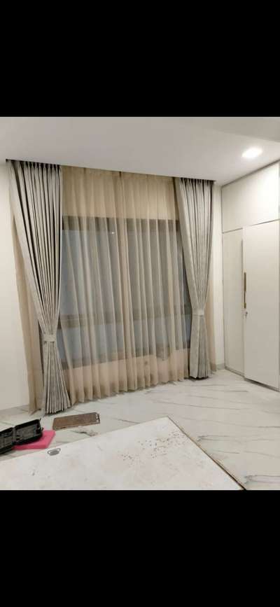 Main curtains with Sheer 
double chennal 
 #curtains  #CurtainMotors  #LivingroomDesigns