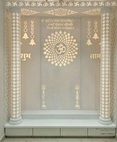 #Contractor #corianmandir  #corian3dface  #corianbacklitwallpanel #lakahitainterior #Poojaroom