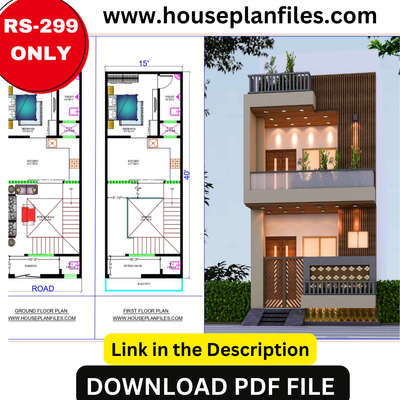 15x40
Floor plan + 3D elevation 
Readymade pdf file 
whatsapp +91 9755248864

#40LakhHouse #SmallHouse #FloorPlans #economic_3d_designs #ElevationDesign #15x40elevation #15x50