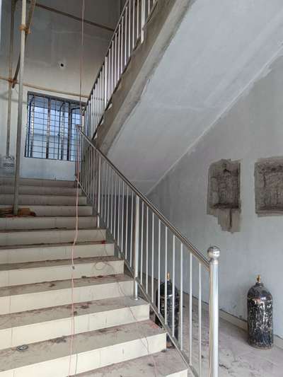 ss Hand Railing work building stair house etc #StaircaseDecors  #Palakkad  #chittur  #chittur_aluminium_walldrop_huzainfab_interiors_design_palakkad #BuildingSupplies