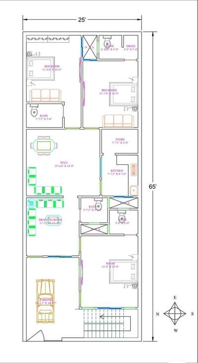 1rs/sqft me Modern Planning karvaye  #2d #2dplanning #floorplan