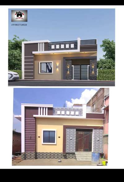 Beautiful single story 3D Elevation Design by Tyagi construction