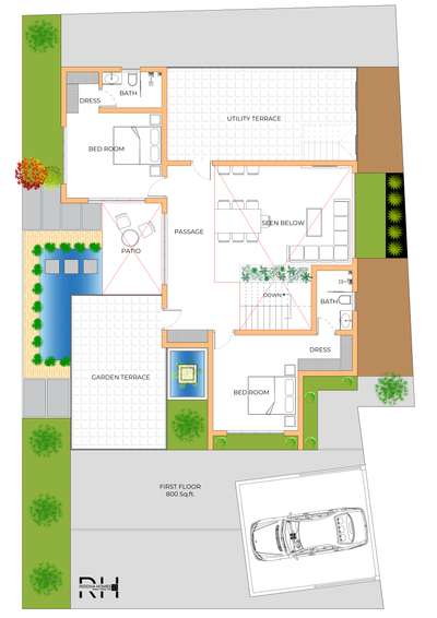 #2500sqftHouse #Ernakulam  #4BHKHouse #FloorPlans  #koiponddesign #patiodesign #terracegarden  #Firstfloorplan #residentialbuilding #OpenKitchnen #architecturedesigns #consultant