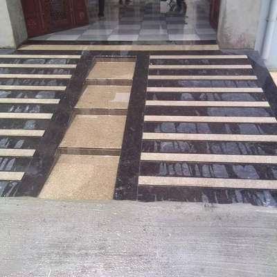 Ramp granite stone in front of door