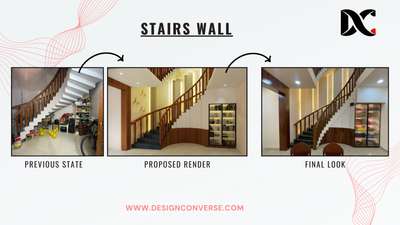 Stair Wall Transformation✨
 #HouseRenovation #StaircaseDecors #indorehouse #indoreinterior