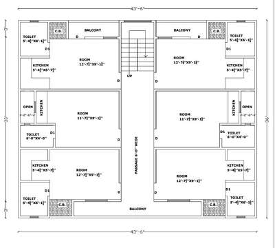 House plan for one room set