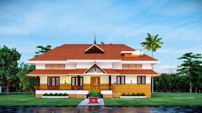 Kerala traditional home design 3D any design work please call or whatsapp +91 7591926371