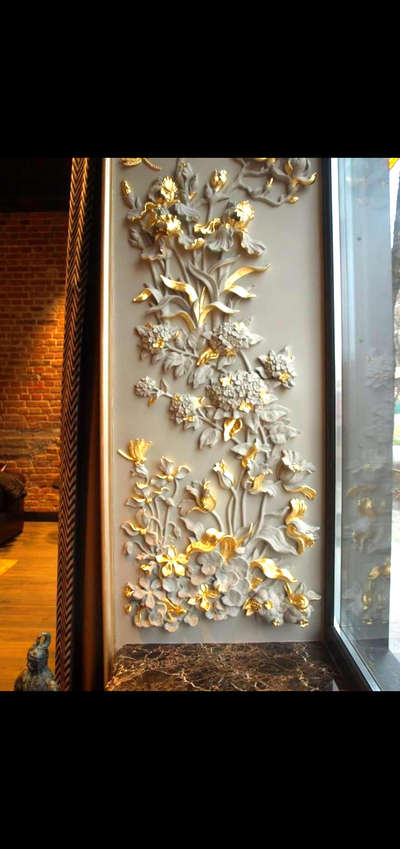 #cermic_wallart #carving #ContemporaryDesigns #AcrylicPainting #goldfinish #customized_framing