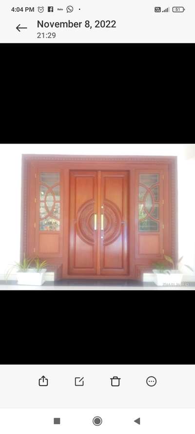 #Viswabrahma wood work Nattika Thrissur District
This one is havy Door setting. Kattila with Door and windows  210cmX250cm.Total Rate..131350 .Rs. . What'd up number 8156823988 contact
