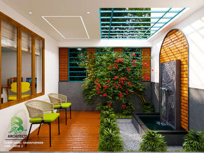 Green chairs meet water‑fall serenity in this sleek patio.


Client : Sharafudheen 
Area : Patio 2
