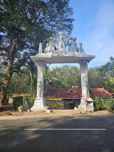 Arakanadu sree Dharma sastha temple arch cement sculpture work