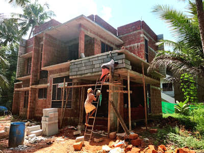 structure completed #masonrywork  #Brickwork  #ContemporaryHouse  #aacbricks  #architecturedesigns  #exterior_Work  #Architectural&Interior #sitestories