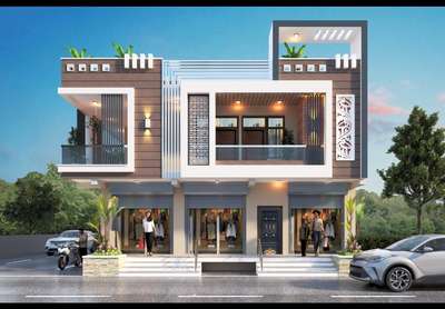 front elevation  #villadesign  #frontElevation  #ghar  #cornerview  #ElevationDesign  #3d  #3dmodeling