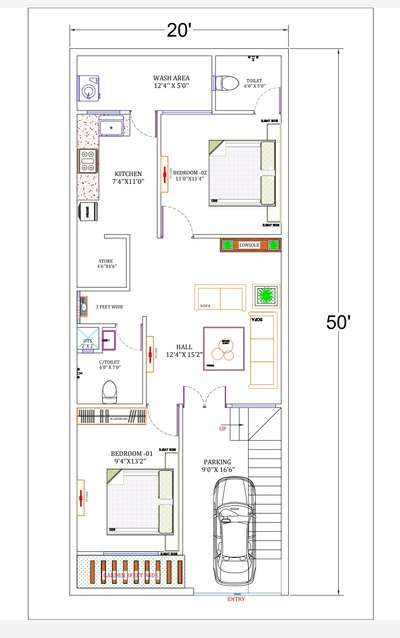 20 x50 house plan # contact  for design #drawing #plan#2d plan #finshedprojects