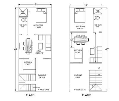 #16x40 ground floor plan