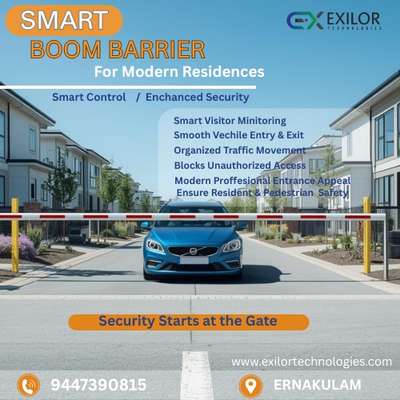 Boom Barriers that smart control at the entry , Smooth access every time.
Perfect for residential communities and private premises where access  matters.
#boombarrier#SecuritySolutions#automation#ernakulam#exilor