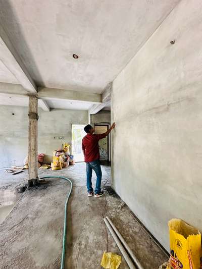 plastering going on at site