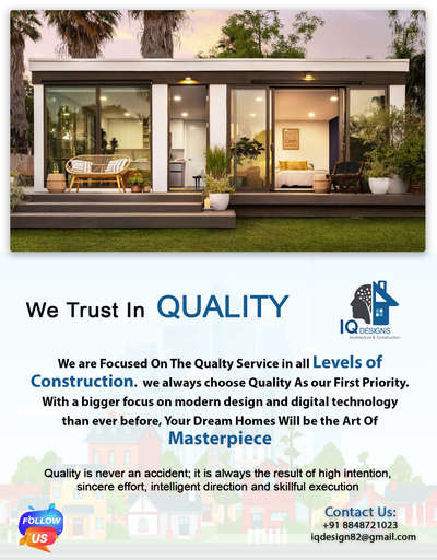 Quality is an Art of Masterpiece 👌
... We build Homes with Confidence and Quality...
.
.
Contact us: 8848721023
.
.
#iqdesignshome #iqdesignsconstrution #iqhomedecor #iqdesigner #IQfirstanniversary #IQfirstanniversary #trivandrum #entekeralam #entertainment #homestyle #keralaarchitecture #architecturelovers #keralatourism #construction #keralahomes #trivian #trivandrumdiaries