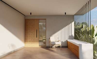 Japandi serenity : A simple and peaceful sitout.
Location: Malaparamb, Calicut
 #japandistyle 
 #simplehouse 
 #beautifulhouse 
 #realisticrender 
 #interiordesign  
 #japandistyle