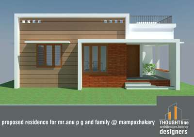 single storey residence 3bhk
992 sqft area
 #budget_home_simple_interi  #contemporary  #brickcladding