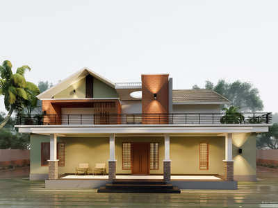 Kerala house design with features of lots of traditional raw materials like bricks and wood.  #KeralaStyleHouse #moderndesign #architecturedesigns #exteriordesigns  #ElevationDesign #TraditionalHouse #keralahomestyle  #brickhouse #ContemporaryHouse #modernhouses #modernhousedesigns