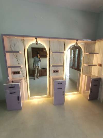 beauty parlour and TV unit design