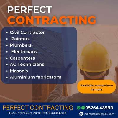 #All construction activities in the building sector are carried out responsibly and faithfully under the leadership of experienced people. Available everywhere in India

Ph : 9526448999
Email : mdramshi@gmail.com