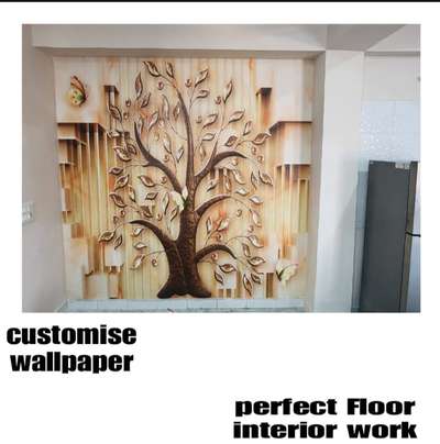 customized wallpaper work done on site  #customized_wall  #treewallpaper  #
