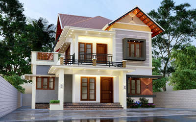 1695 sqft 4 bhk residential project @maramangalam #1695sqft #Residencedesign #newhomeconstruction #working@kothamangalam #maramangalam #colonialstyleofarchitectural