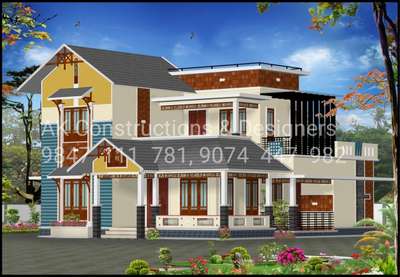 #HouseDesigns
#MyDesigns
 

Style :- Colonial + Contemporary

Place :- Triprayar

Area:- 1074 Ground Floor
              489 First Floor

Budject :- 28 Lakhs.

Ground Floor:- Sitout, Living, Dining, Patio, Family Living,Kitchen, Work Area, Two Bath attached Bedrooms.Semi internal Courtyard.

First Floor:- Living, Balcony,Two Bath attached Bedrooms. Utility Area.