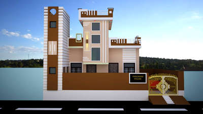 3d front elevation & 2d plan designes