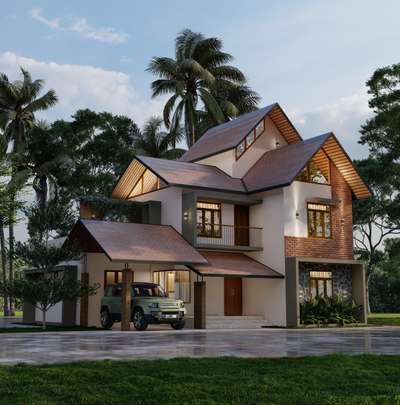 Exterior work 
 #3d #exterior_Work #exteriordesigns #treditional #SlopingRoofHouse #trendingdesign