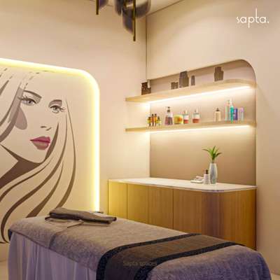 Saloon Interiors
 #sapta  #saptaspaces  #spa  #CelingLights  #striplighting  #profilelight  #beige  #bed  #wood  #tile  #flooring  #walltexture