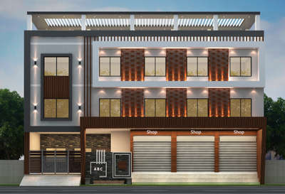 Commercial building elevation. For more design contact - 8085460917
#3delevation🏠 
#modernelevation