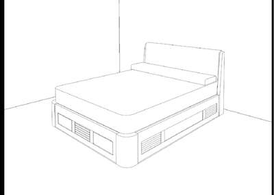 1800×1500 mm Wooden bed design..
