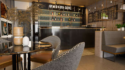 ​"Not just a coffee shop, it’s a whole mood. 🥂
Yahan ki lighting aur ye black fluted bar... bilkul movie set jaisa feel deta hai. Just me, my coffee, and some serious aesthetic goals." #Bar 
 #coffeelovers 
 #coffe_bar 
 #coffeshop