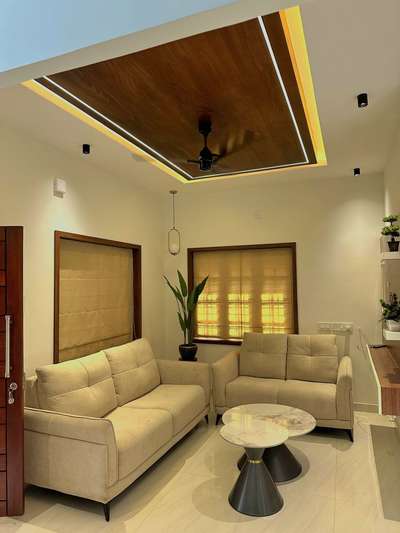 #LivingroomDesigns #GypsumCeiling #WoodenCeiling #Sofas #Teapoys