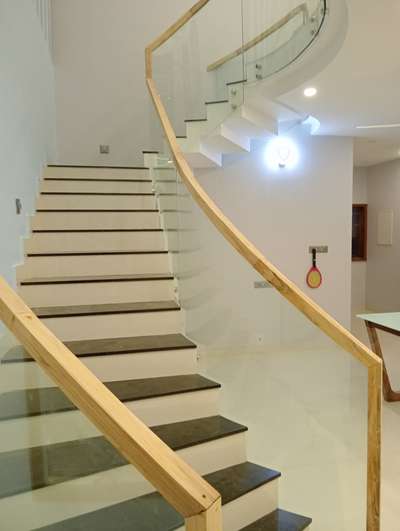 spiral stair cace glass work.